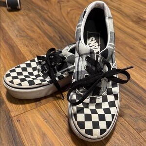 Vans Kids Black and White Checkered Sneakers